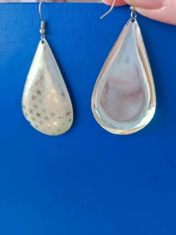 Brinco prateado em forma de gota com estrela novo – photo 4